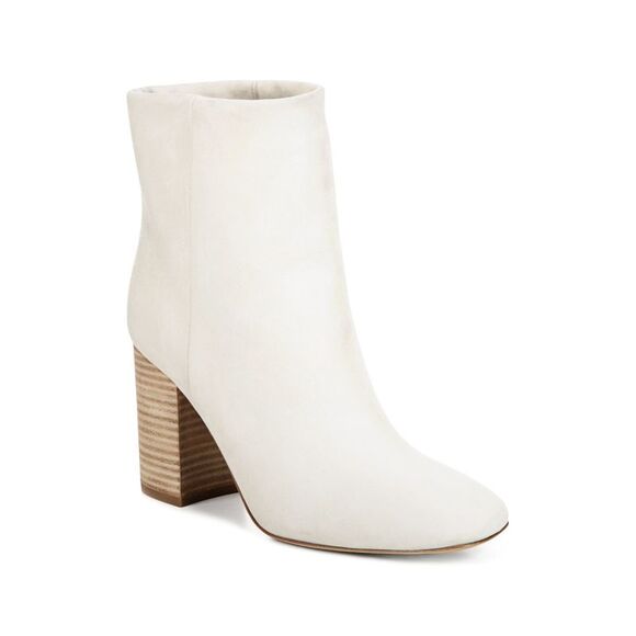 VINCE. Womens Horchata Ivory Felton Round Toe Block Heel Leather Booties 9 M
